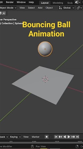 Blender Bouncing Ball Animation in 60 Seconds! ⚡ Easy Physics Tutorial #shorts