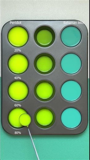 Color Ratio Test: Side-Row Pigments Blended Into the Center Palette
