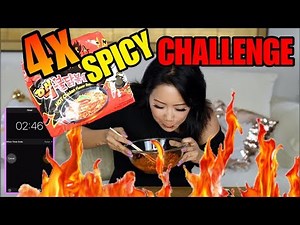 4X EXTREME SPICY RAMEN NOODLE CHALLENGE IN 3 MINUTES?!?! | NO WATER FOR 10 MINUTES!