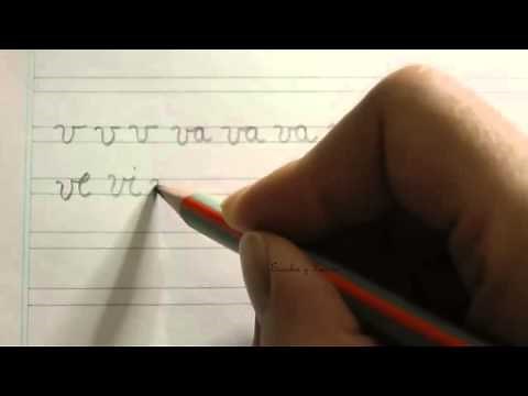 Caligrafía: Cómo escribir la letra v minúscula con las vocales