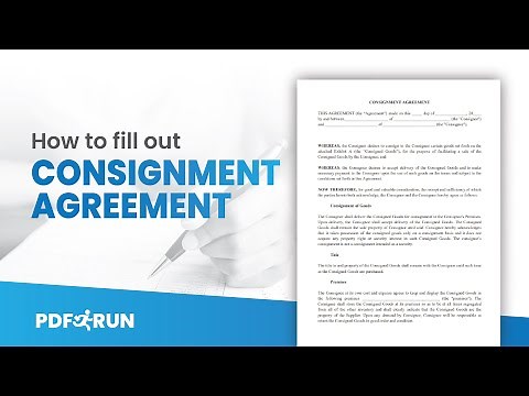How to Fill Out Consignment Agreement Online | PDFRun
