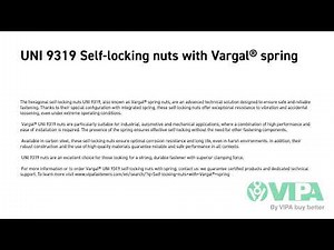 UNI 9319 Self-locking nuts with Vargal® spring