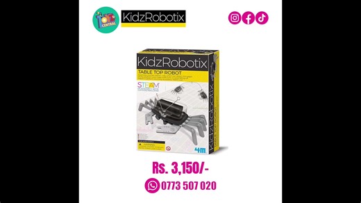 KidzRobotix The 4M KidzRobotix range features a range of easy-to-assemble, motorised mechanical toys designed to teach the basic principles of mechanics and robotics. The STEM kits demonstrate how simple motors can be used to create a variety of effects, including how electricity makes motors spin and how rotational energy is converted into the robot’s kinetic energy. KidzRobotix goes beyond simple mechanics to explore the variety and creativity of mechanical engineering. Table Top Robot Assembl