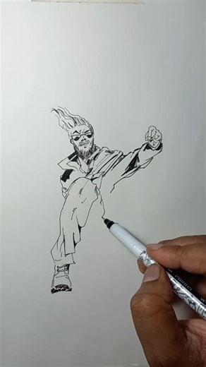 Running pose drawing #art #anime #sketching