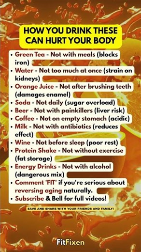 👆 How You Drink These 10 Beverages Can HURT Your Body After 50! #FitFixen #Shorts