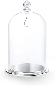 SWAROVSKI Bell Jar Display, Large, for Swarovski Figurines and Ornaments with Removable Polished Hook and Polished Stainless Steel Bae, Part of the Swarovski Classic Ornaments Collection