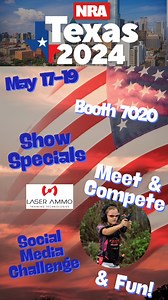 Check out our Competitive Shooter Pro, the newest add-on to the Smokeless Range & if you are brave enough to challenge... a 10 Year Old! Tactical Mia at the NRA Expo in Dallas THIS WEEKEND! Come see us in Booth 7020 ‼ Influencers, holla at me so we can get a picture together! #smokelessrange #laserammo | Laser Ammo