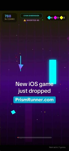 This just dropped today 👀 Prism Runner is live on iOS. Fast reflexes. Dimensional shifts. See how long you survive 👉 PrismRunner.com #PrismRunner #iOSGames #IndieGames #MobileGaming #GameTok