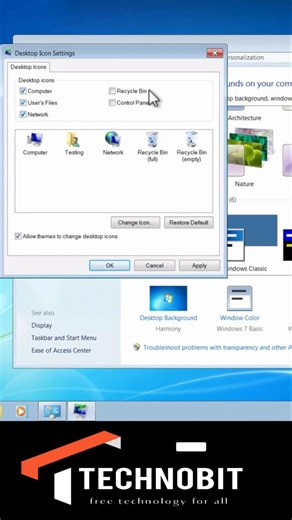 Hide and Unhide desktop icons in within 60 sec 😱 #windowstips #tech #ittutorial #windows7