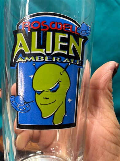 ROSWELL #ALIEN #BEER #amber #ale #sierra #blanca #brewing #co.(tm)#collectable # Bar Wear #man-cave #patio-drinkwear #craft-beer #rare-find - Etsy