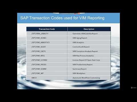 SAP VIM Reporting transaction Code