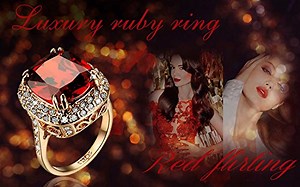Watch ruby rings for women wedding austrain crystal jewelry on Amazon Live