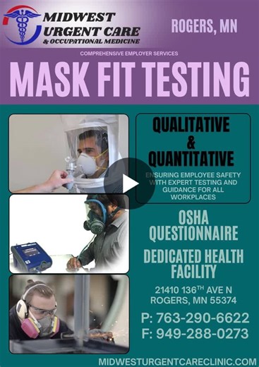 If your employees wear N95s or tight-fitting respirators, annual mask fit testing is required under regulations set by the Occupational Safety and Health Administration (OSHA). For businesses in… | Midwest Urgent Care Occupational Health Services