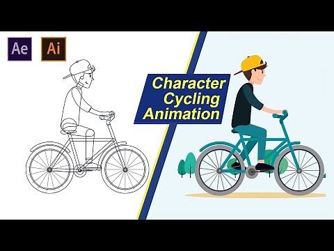Cartoon Character Cycling Animation | After Effects & illustrator Tutorials