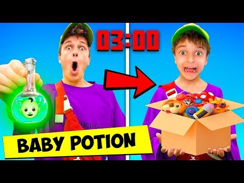 DRANK BABY POTION AT 3:00AM **ACTUALLY TURNED INTO BABY**