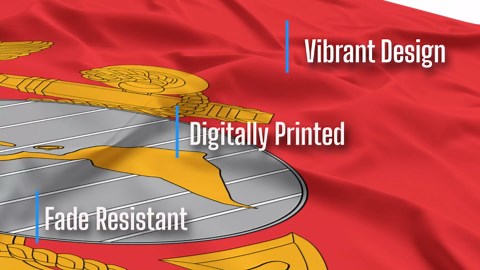 AGAS Marine Corps Flag 2x3 Ft - Printed Durable Polyester Indoor US Military Flag