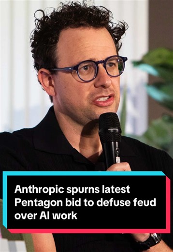 Anthropic rejected the Pentagon’s latest offer to defuse a standoff over conditions the company has sought governing the use of its artificial intelligence software by the military, a confrontation that has jeopardized its defense work for the government. Joe Mathieu reports. #Politics #business #AI #tech #government