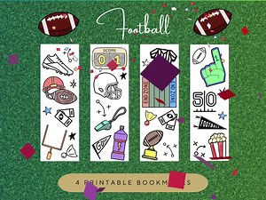 Football Coloring Bookmarks | Game Day Party (printable) - Etsy