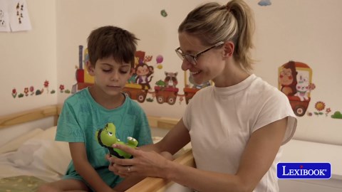 LEXiBOOK, Lighted Dinosaur Storyteller Nightlight, 30 Stories in English, Green, STN03ANXEN