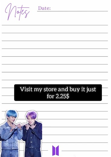 Notebook (A4 x 20 pages) - BTS Aesthetic Cute and Fun themed#shorts#digitalmarketing#bts #btsshorts