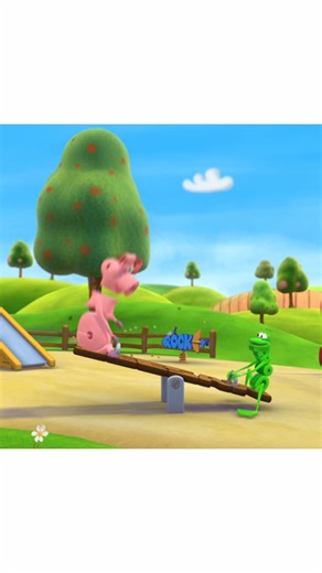 I can bounce you higher! #seesaw #Frog #Pig #wordworld | WordWorld