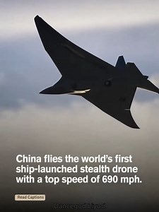 5.4K views · 61 reactions | China has successfully tested the world’s first ship-launched stealth drone, marking a major milestone in naval aviation technology. The drone reportedly reaches speeds of up to 690 miles per hour and can operate from warships, giving China advanced reconnaissance and strike capabilities at sea. Its stealth design reduces radar visibility, allowing it to perform missions undetected while coordinating with fighter jets and naval fleets. | Dancegod Lloyd | Facebook