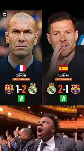 🇫🇷 Zinédine Zidane and 🇪🇸 Xabi Alonso El Clasico as RMA head coach: 𝟐-𝟏 𝐖𝐢𝐧