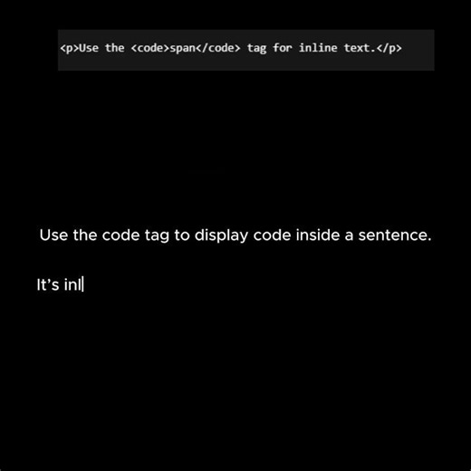 HTML Lesson episode 30: The code Tag for Inline Code