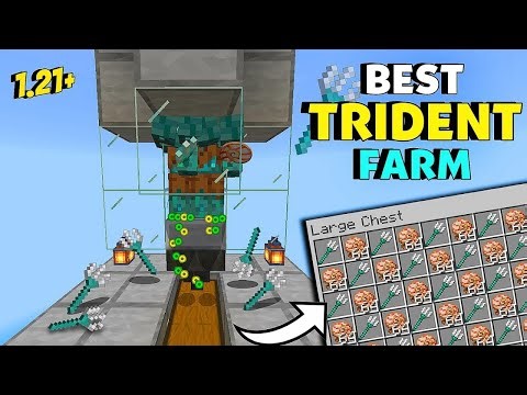 BEST EVER TRIDENT FARM IN MCPE/BEDROCK 1.21 ! INFINITE TRIDENT 🔱🤯 ( MCPE/BEDROCK/ JAVA/XBOX )