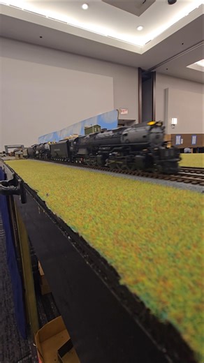 Steam double-header and Amtrak in HO Scale. #trains #modeltrains #railfan #hobby #unionpacific