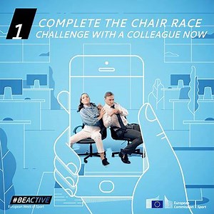 CONTEST: WIN A GOPRO HERO 6 or great prizes! How? #BeActive and challenge your colleagues in a desk chair race 💪 💼 😅 How to win? 1. Have an office chair race and capture it 2. Post your photo/video in the comments or on Instagram/Twitter 3. Add the hashtags #BeActive and #DeskRace 4. The 5 best photos/videos will be rewarded! Discover all the rewards here: http://bit.ly/BeActiveChallenges. | Erasmus