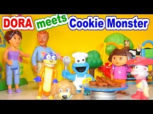 Dora The Explorer meets Cookie Monster Chef and our new Puppy