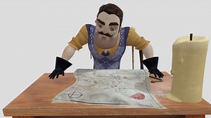hello neighbor 2 neighbor looking at blueprint - Download Free 3D model by irons3th
