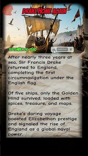 Francis Drake Returns From Circumnavigation | September 26, 1580