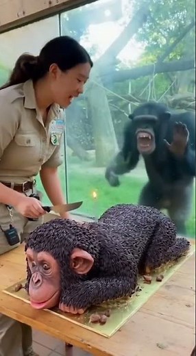 This Chimp is Gonna Need Years of Therapy 🧠🆘... Realistic Cake Prank 🍰🦍 #shorts #funny #prank #fail