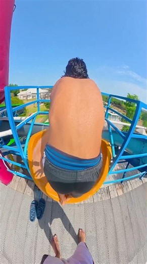 Bela ciao playground parkour waterslides on hot slide pov