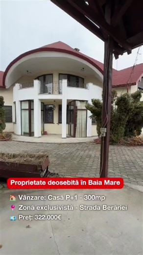 OK Imobiliare Baia Mare on Instagram: "‼️ OK Imobiliare – De vânzare casă P+1, 300 mp utili, teren 7 ari, zonă Berăriei – 322.000 € ‼️ 📍 Locație: Baia Mare, zona străzii Berăriei – una dintre cele mai apreciate și exclusiviste zone rezidențiale ale orașului Vă prezentăm spre vânzare o casă P+1 deosebită, concepută pentru confort, funcționalitate și eleganță, amplasată pe un teren generos de 7 ari. Proprietatea are o suprafață utilă de 300 mp și o suprafață construită de 380 mp, oferind spațiu a