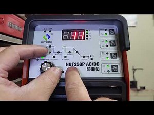 Hitbox HBT250P ac/dc tig and stick welder. Control panel & function overview