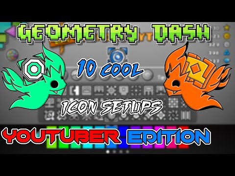 10 cool icon setups (Youtuber edition) ~ Geometry Dash