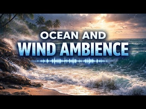 Ocean and Wind Ambience – Deep Sleep, Relax, Study & Stress Relief