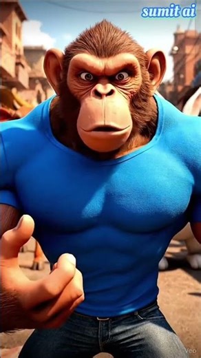 Monkey Gave His Daughter A BeautifulRemote Control Tractor #ai #shorts
