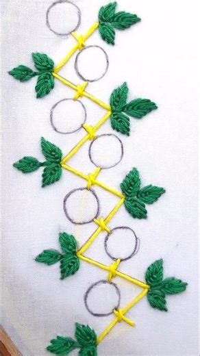 Fly stitch leaf 🌱handembroidery. #shotrs#leaf#embroidery#flystitch #viral#trending