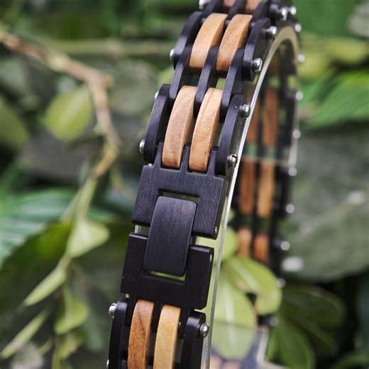 Engraved Wood Bracelet, Stainless Steel, Personalized Gift - Etsy