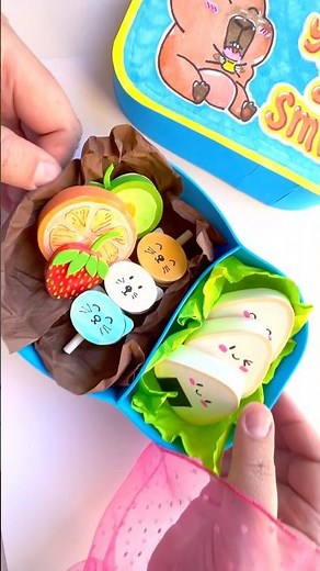 Cute Paper Lunch Box! Kawaii Onigiri, Kitty Skewers & Mini Fruits 🍙🐱🍓