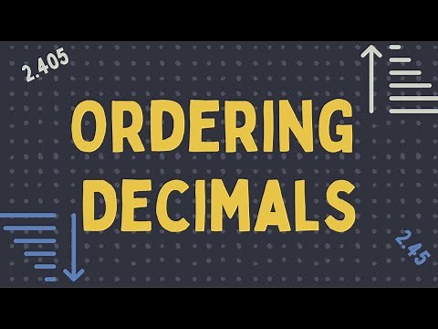 Place Value: Ordering Decimals