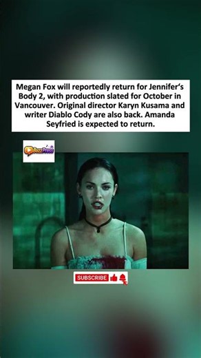 Megan Fox is returning for Jennifer‘s body 2, And filming starts this october.