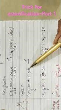 Trick for Esterification Reaction explained in detail - Part 1 #neet #neetexam #jeemain