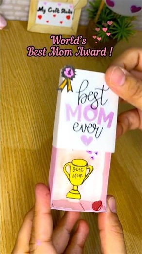 DIY Mother's Day #1 Award Gift Box |Easy School Project Idea #shorts #mothersday
