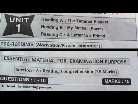 8th class english 1st lesson()The Tattered Blanket all questions and answers (HD quality)