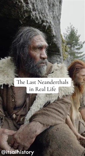 🪨 The Last Neanderthals | Late Ice Age | c. 40,000–30,000 years ago A reconstruction of Neanderthals sheltering in Gibraltar’s coastal caves (a small peninsula at the southern tip of Spain, next to Morocco). What you’re seeing: A small group resting at a limestone cave entrance above the sea. Hide clothing for wind and chill, with soot-darkened skin from frequent hearth smoke. Where is this? Gorham’s Cave Complex on the Rock of Gibraltar, overlooking the Strait of Gibraltar where the Atlantic m
